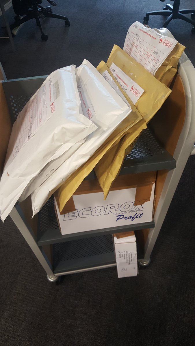 surreylib's tweet photo. We've been busy working behind the scenes while the Library is closed - here's yesterday's haul of books ready to be shipped out as part of our Click and Post service! Want to know more? Head to our blog for more info: https://t.co/1QzXxGtFXf #surreylib #uniofsurrey #clickandpost https://t.co/jjFUcwJ2Ju