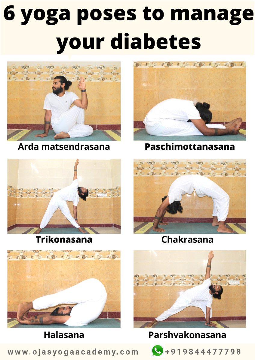 YogabandhuP's tweet photo. Yoga for diabetes
--------------
Here we mentioned simple postures to heal or prevent #diabetes
*Note: Learn and practice yoga by guidance through your yoga teacher or #guru .
Yoga for diseases Module - 2
by @yogabandu_prashanth #ojasyogaacademy
#yogablogger #yogabandhuprashanth https://t.co/zGwh7hDAnJ
