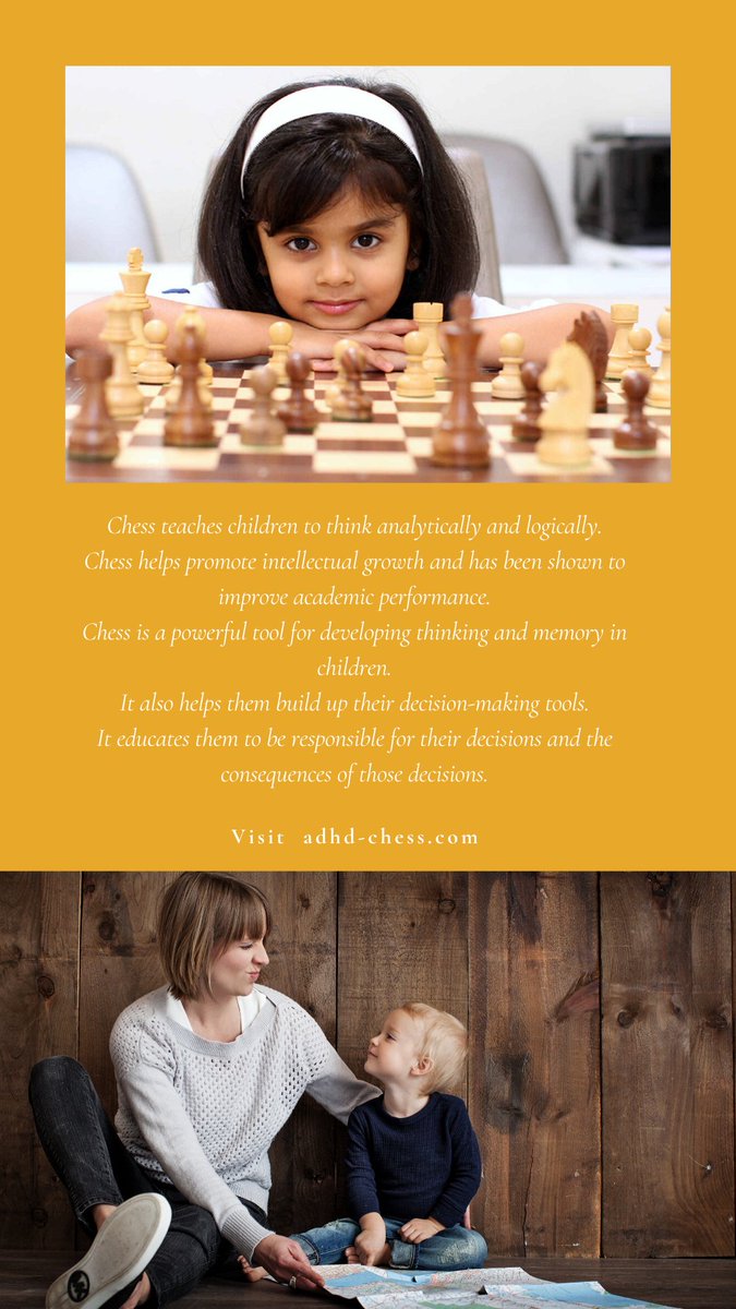 AdhdChess's tweet photo. If you have ADHD or some difficulty learning or paying attention, chess, contrary to what many people think, can help people with attention deficit. Visit https://t.co/AMijbB0ucb #ADHD #Chess #ADHDtreatment #adhdadults #adhdkids #CognitiveTraining #adhdinformation https://t.co/ut2khEpImC