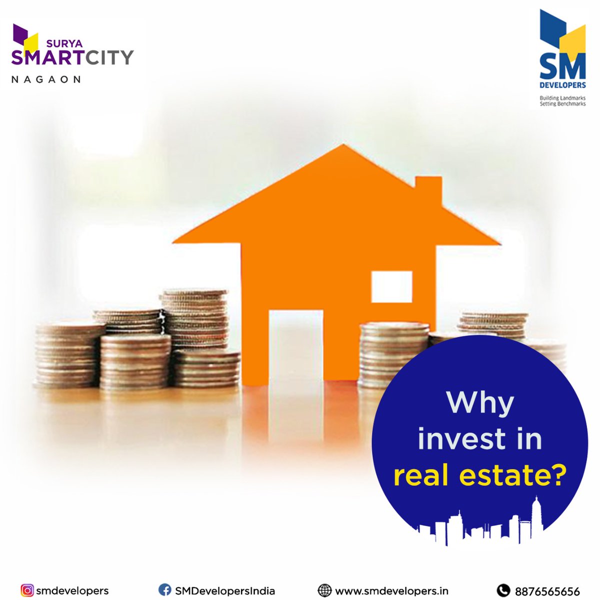 SMSonsHoldings's tweet photo. #Realestateinvestments are time-tested & rightly so. Billionaires around the World have vouched for the fact that 90% of millionaires got their wealth by investing in #realestate. Lets see why real estate is a better deal than any other investment. #smdevelopers #suryasmartcity https://t.co/ECCECISvNw