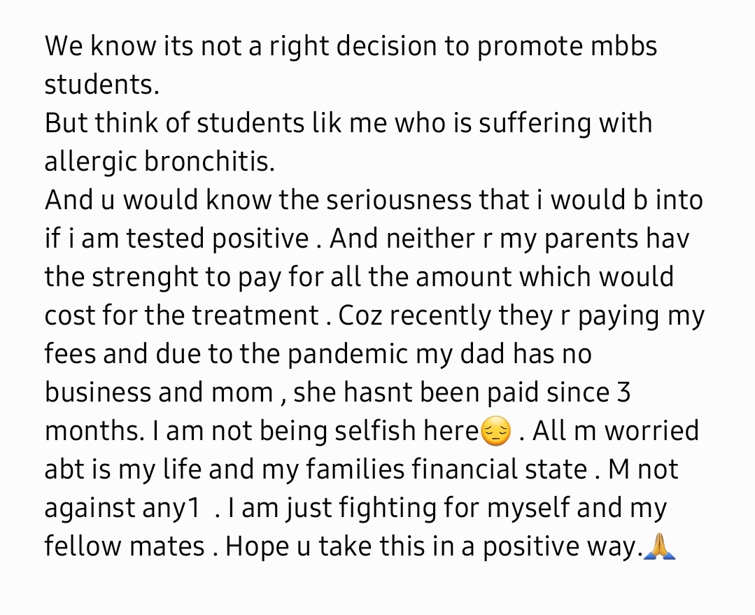 Hasanra88922031's tweet photo. I request every1 who r apposing to promote medical students to read the content in the pucture . And i am  not at all ashamed that m telling out my weakness publically coz m fighting for my rights!! 
#savemedicalstudents 
#promotemedicalstudent https://t.co/LgbrbYMUEE https://t.co/qH4kAsPuyZ