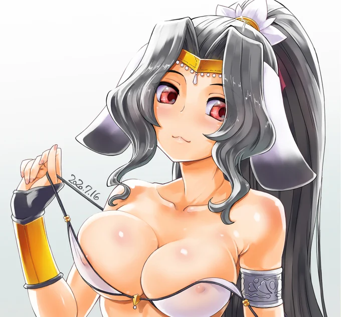 先日ワルツ描いた時に没にしてたラフをバストアップだけにして塗ってみたやつ 