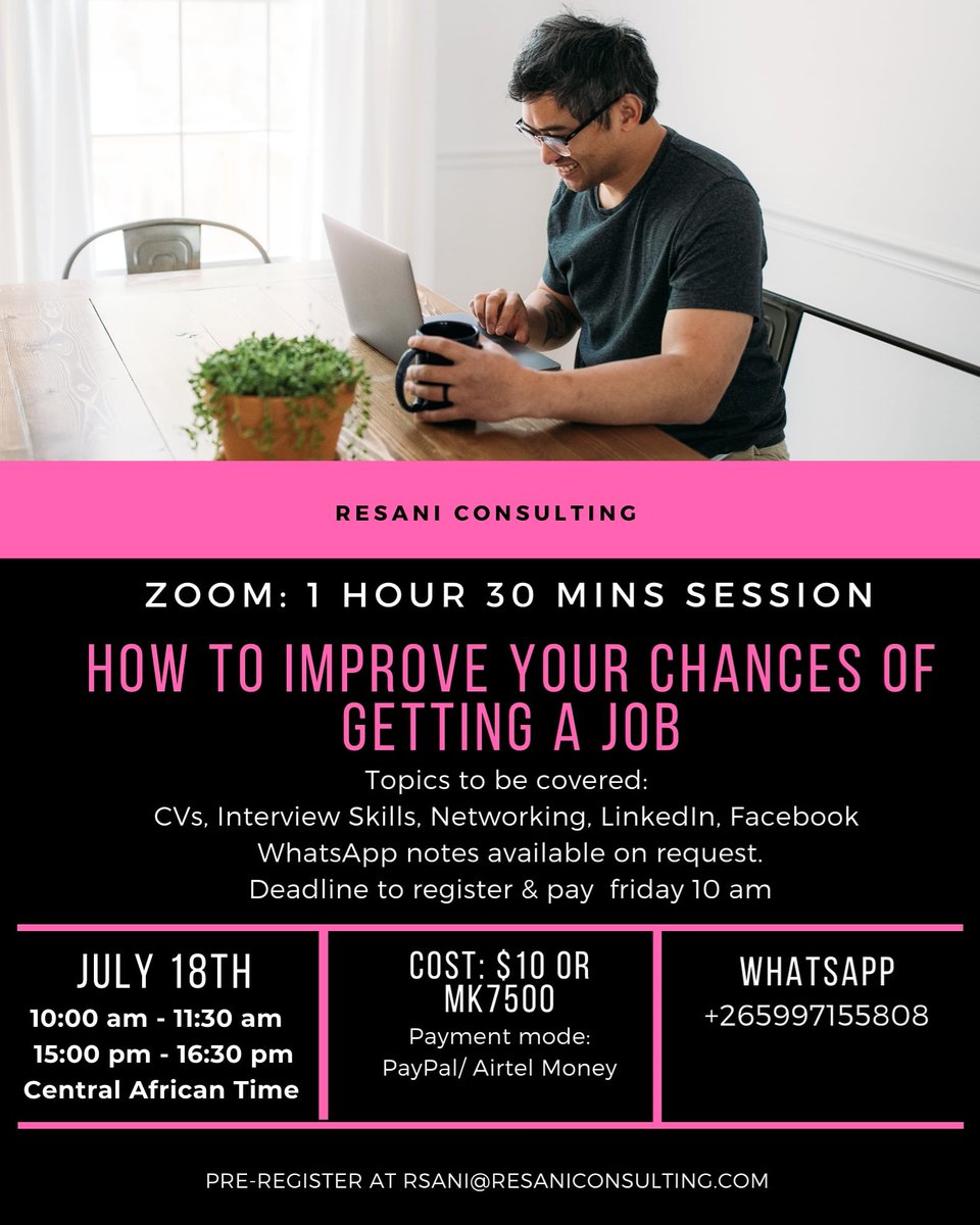 beckasani's tweet photo. Join me for an 1hr30 mins session this Saturday. #jobseeker #Jobs #selfimprovement https://t.co/MG6HYelwHS