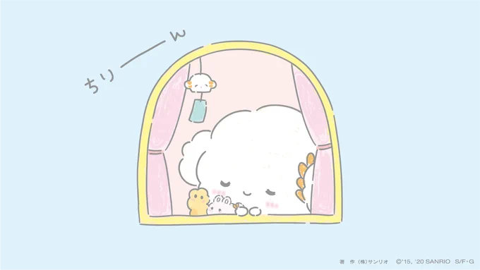 きれいな音だみゅん・・♡ 
#風鈴 #こぎみゅん #うさぎさんとお友達 