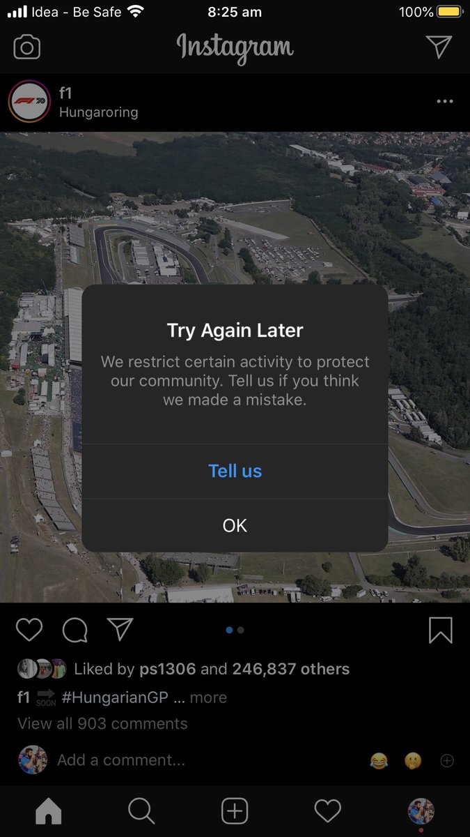 AnkitDamle's tweet photo. @instagram i’m having issues with my app. I’m unable to like any photos. I’ve reported the issue multiple times and haven’t gotten any response. This is the message that shows up everytime i double tap a photo. https://t.co/Tcf2nWilr1
