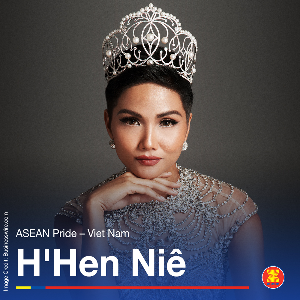 ASEAN's tweet photo. Meet H'hen Nie, the timeless beauty from #Vietnam and the Miss Universe Viet Nam 2018. H'hen Nie is also an inspirational philanthropist who rallies support for the unfortunate and provides resources for girls' education. Support the project #ActiveforEducation here: @HHenNie92 https://t.co/xBv8UOstsl
