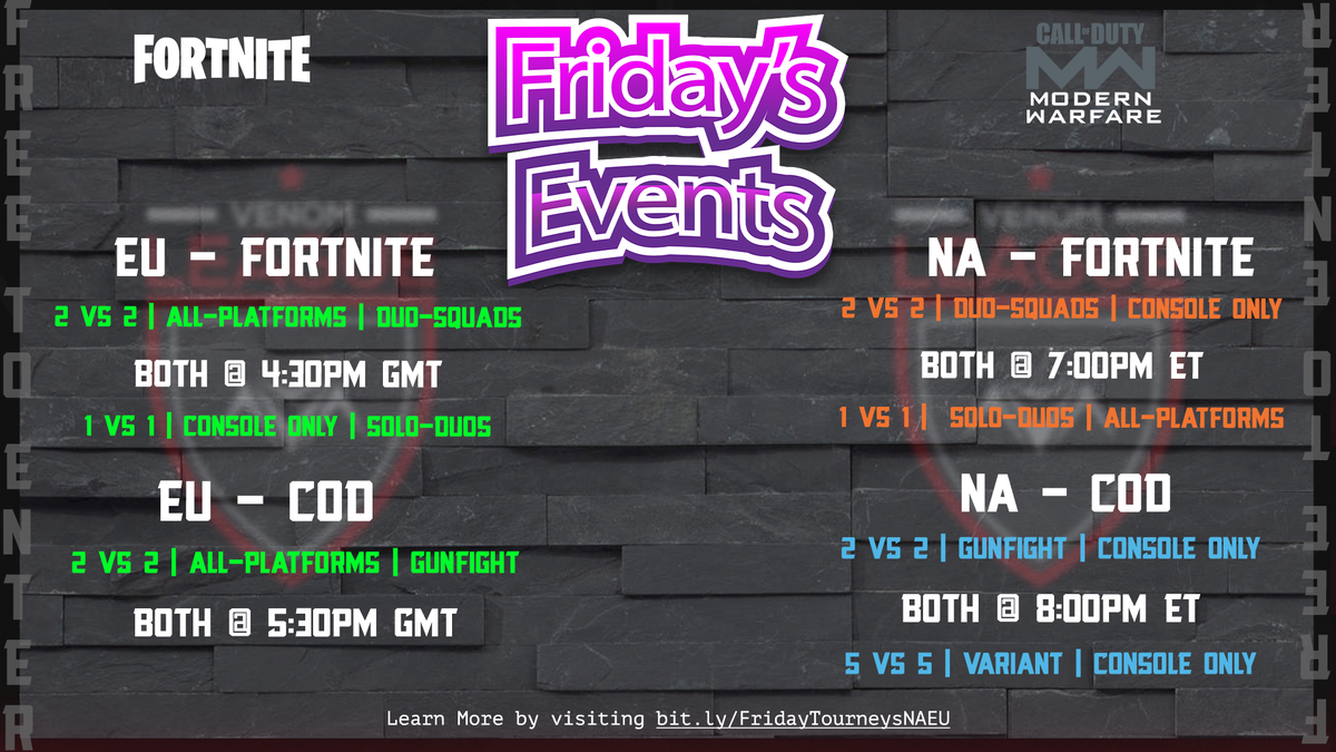 vnmTourney's tweet photo. No Tourneys today, Thursday, July 16!
We will have more tourneys on Friday!
https://t.co/rlk4arjjaC
Also, make sure to sign up for our FREE $120
ZOTAC Cup x VNM Tourney Duos event on
Sunday, July 26!
#Fortnite #Gaming #eSports #FreeTourneys #FreeCash
https://t.co/S04G5DDehe https://t.co/VDg5GAvZM6