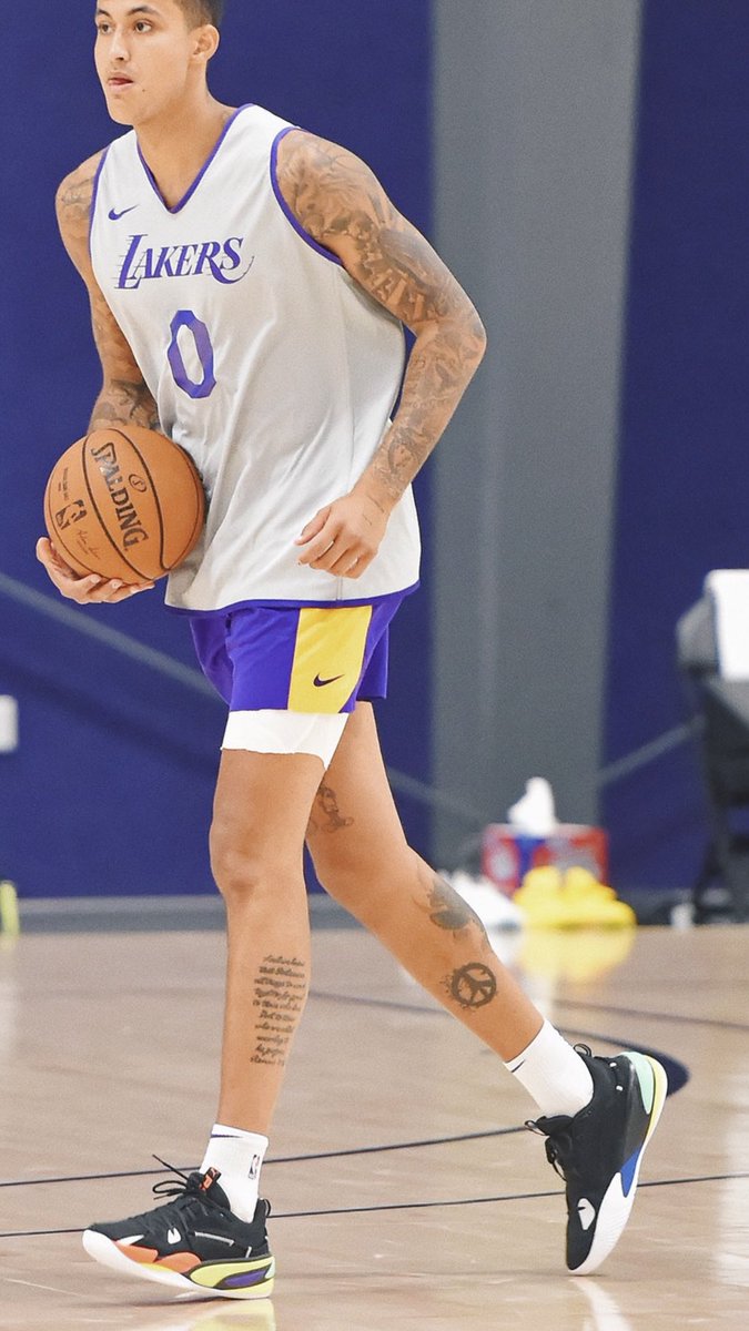 Kyle Kuzma rocking the new J. Cole x Puma shoe that’s coming soon🔥