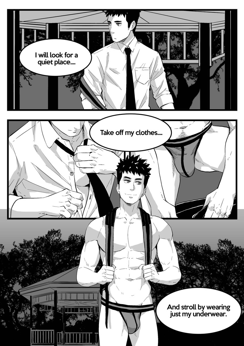 maorenc's tweet photo. July B&amp;W comic preview
This month will be the story of an office worker have some fun in gay cruising ground.
Support my Patreon to get the full comic:
https://t.co/Oky5PCrcnR https://t.co/1EV8lgqFoB