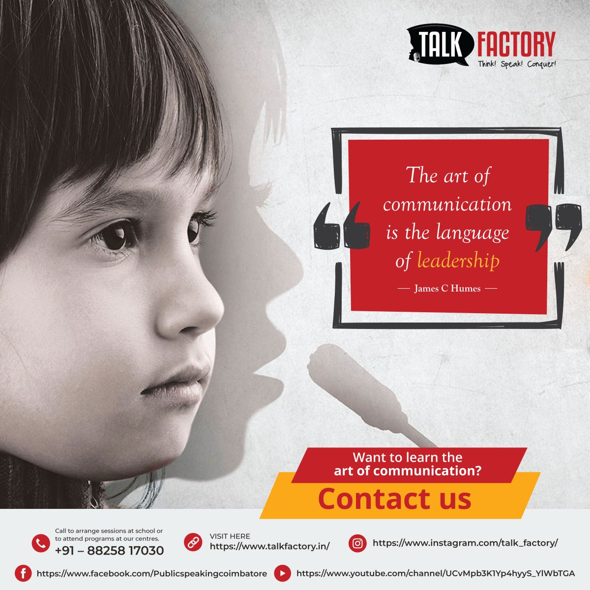 TalkFactory_Cbe's tweet photo. We cover all aspects of communication – message, style and behavior – while enhancing the skills.

Register for free demo class https://t.co/YpryMjVI4r

Contact us at +91 – 88258 17030 or visit https://t.co/wHwpl360B4 

#PublicSpeakingClasses #SpeakWithConfidence 
" https://t.co/2ReFV7wkDT