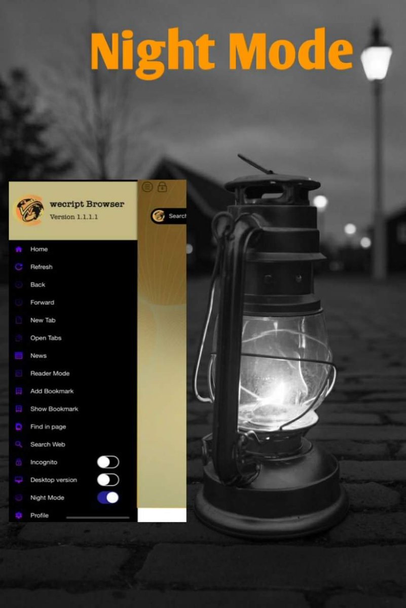 WecriptBrowser's tweet photo. #Love browsing at night?
Let's switch to "Night Mode" @WecriptBrowser #NightOwl #night #nightmode #nightlife #wecriptbrowser #wecript #browser #browsing #safebrowser #safestbrowser #private #nightlight #COVID19 #IndiaFirst  #thursdaymorning #thursdayvibes https://t.co/gDzL7G8teL