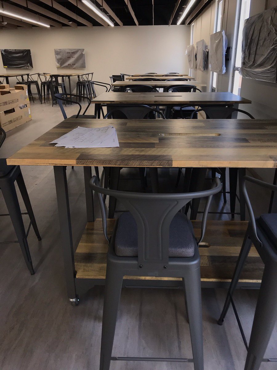 Sharing a sneak peak at our furniture installation happening this week. Project Vision: Integrate professional workspaces into the school environment to ensure students experience a career pathway with real world application ~ It is a class act! #MISDproud #varidesk