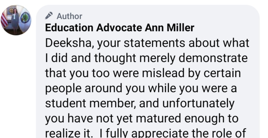 Deeksha_Walia's tweet photo. Love that a former board member thinks SMOBs aren't "MATURE enough" to make their own decisions. And somehow are misled by "someone" else. I'd love to know who this someone is that somehow misled me bc of my so called immaturity. Don't you @BaltCoSMOB @OmerReshid @josieshaffer_ ? https://t.co/LlyeLNrKt2