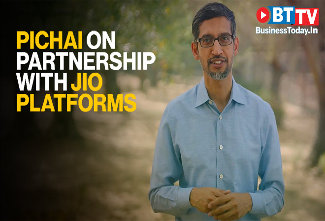business_today's tweet photo. Google's mission is to get technology to more people: #sundarpichai 
#RelianceAGM #RelianceAGMs2020 #googlejio 

Watch: https://t.co/8W66tCiElD https://t.co/UEz1Ef2Dk7