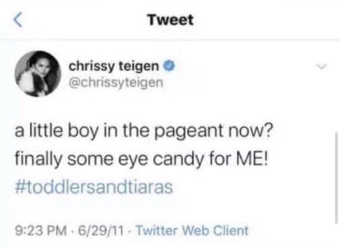 Wow. I’m about 100% sure Chrissy Teigen and Ghislaine Maxwell are tight since she was ON the Epstein flight logs. 

Nuke this plastic ass pedo scumbitch 😡