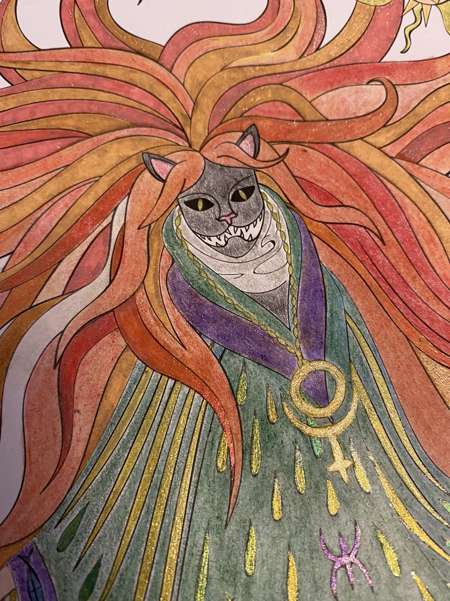 J_DeStefano's tweet photo. Finished her! โIn speaking of his intelligence, my wife, who was not a little tinctured with superstition, made frequent allusion to the ancient popular notion, which regarded all black cats as witches in disguise.โ #EdgarAllanPoe @odessabegay #amcreating #amcoloring https://t.co/FIEjCjaaPq