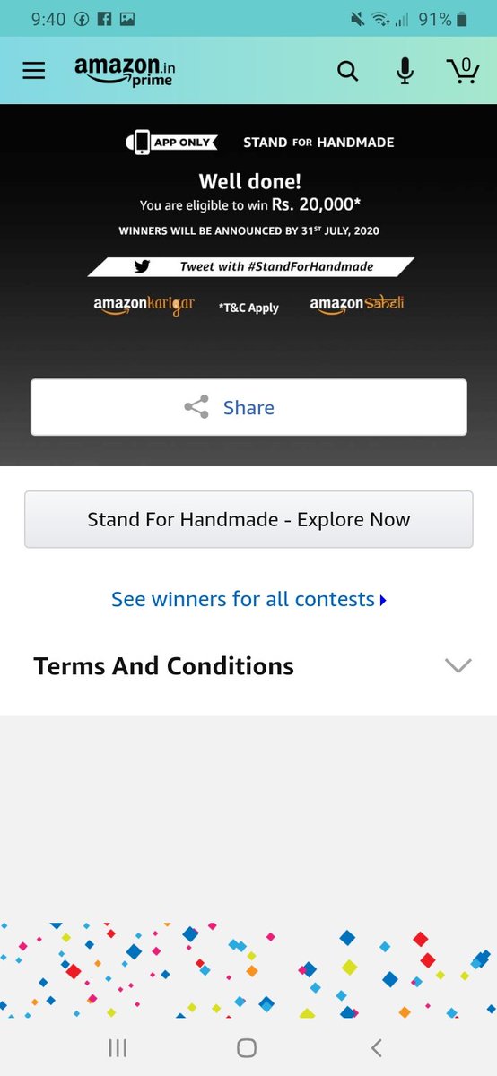 GauravN49814249's tweet photo. #StandForHandmade
I am eligible to win Amazon's pay-balance of Rs 20,000. Thanks Amazon and team for this contest.
Email.ngaurav34@gmail.com
@amazonIN https://t.co/zx1aHxy19p