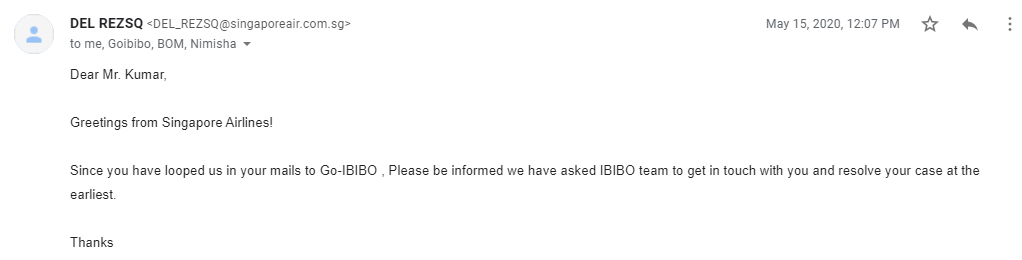 vivek_enzo's tweet photo. @goibibo So now you raised another cancellation request and tell me that it @SingaporeAir will take another 60 days while they have already released the payment @MoCA_GoI https://t.co/727VsAvnmP