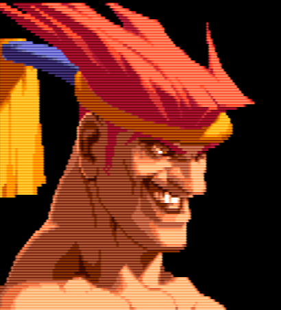 Now lets compare their SF1 portraits to Street Fighter Alpha, which was made years down the road. After his shameful defeat to Ryu, Sagat no longer has that happy grin. Instead, Adon has appropriated it. He's trying to be the invincible, untouchable warrior that Sagat used to be!