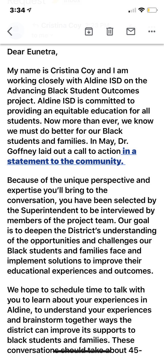 I’m super proud to be selected to voice my perspective as a scholar with deep roots in <a href="/AldineISD/">Aldine ISD</a>. Thanks <a href="/drgoffney/">Dr. LaTonya M. Goffney</a> and @Only1sheleah for working to advance Black Student Outcomes!  <a href="/GoodReasonHou/">Good Reason Houston</a>