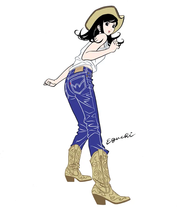エドウイン×江口寿史 #ジーパン女子 新作描き下ろしチャリティTシャツ本日より発売です!サイズ展開はMとLのみ。XLがない!とお嘆きのあなた、今回のボディは大きめなのでLで通常のXLくらいのサイズ感だそうです。
購入はこちらから↓
https://t.co/HkLlLUrspr 