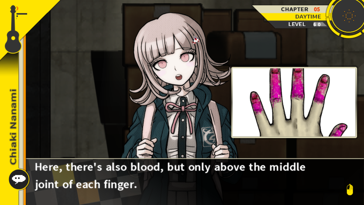 cw/tw nagito's bodydoesnt this mean he was clenching his hand when the blood splattered? from pain, probably?