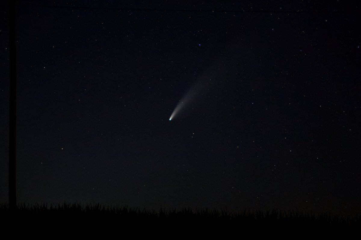 Comet neowise tonight in the north. Shot with a canon 6d and a 24-105mm L for 8 seconds, f4, 1600 iso.