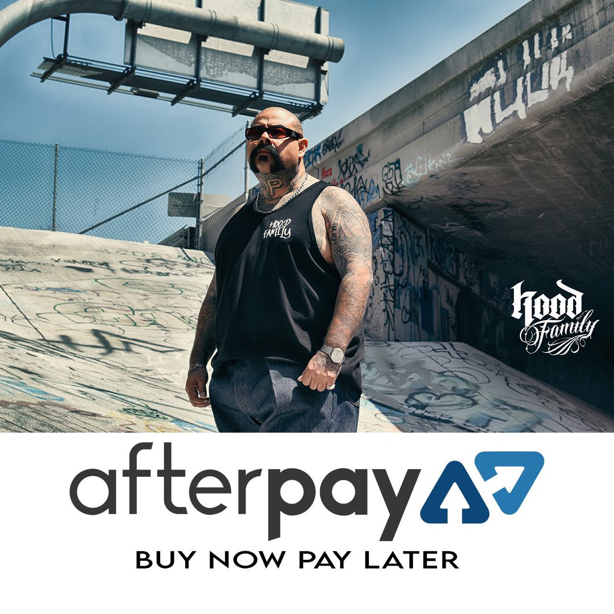 FIESTY2GUNS's tweet photo. Just hooked up afterpay to my store @ https://t.co/4Zhaflcz0x
Get your gear now and pay later!! 
Follow @hoodfamily_ 

#hoodfamily #clothingbrand #streetwear #streetbrand #hood #barrio #ganggang https://t.co/qtdbJVkmhN
