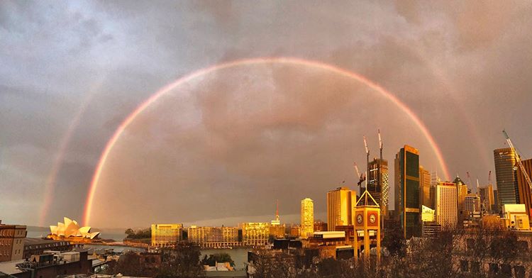 sydney_sider's tweet photo. INSTAGRAM OF THE DAY: It's official, @SydOperaHouse is the pot of gold at the end of the rainbow! 🌈 What a delight this week, to see nature lighting up the sky, with a rare double rainbow! ✨ #ilovesydney #LoveNSW

📸  IG/bronwynholmesphotography https://t.co/PHv6rHN3VS