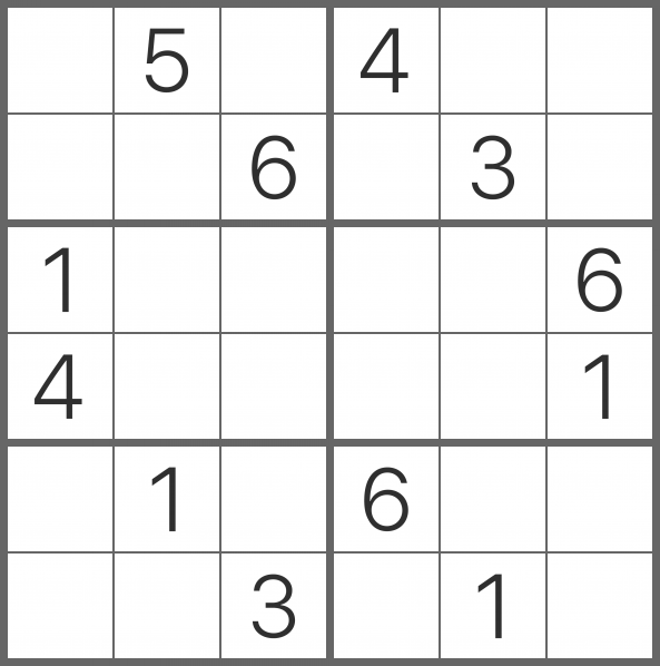 Kids Sudoku 6x6 - Medium 