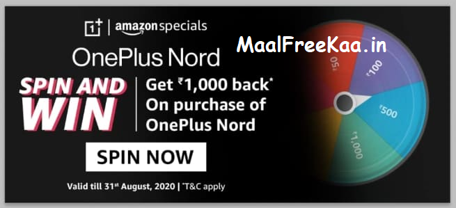 MaalFreeKaa's tweet photo. #OnePlusNORD #SpinAndWin #Cashback Worth Rs 2500 (2+ Lakh Winners #OnePlusNordARLaunch #NewBeginner #OnePlusNordSpinAndWin #AmazonSpinAndWin #Contest #ContestAlert #SpinToWin
#Play Here #MaalFreeKaa
https://t.co/Una1MQthKX https://t.co/P5oCzXtpSK