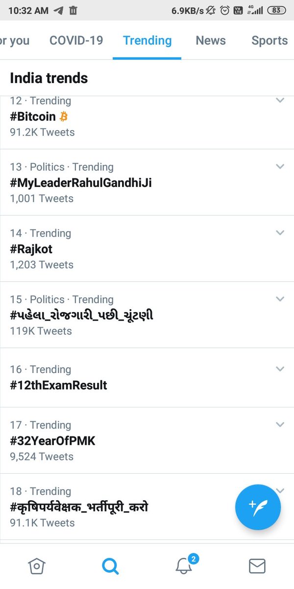 makwanaprasha13's tweet photo. We are on 15th place already..keep it up guys..
#પહેલા_રોજગારી_પછી_ચૂંટણી https://t.co/M6KGWUebgy