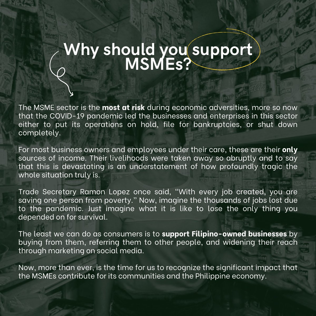 uapbea's tweet photo. As we celebrate the MSME month this July, let us educate ourselves on the importance of MSMEs and why we should focus on giving them the help that they need during the pandemic. 

Do your part. Support MSMEs. 

#MSMEmonth
#BEAnihan 
#BEAware https://t.co/WIhriFTelA