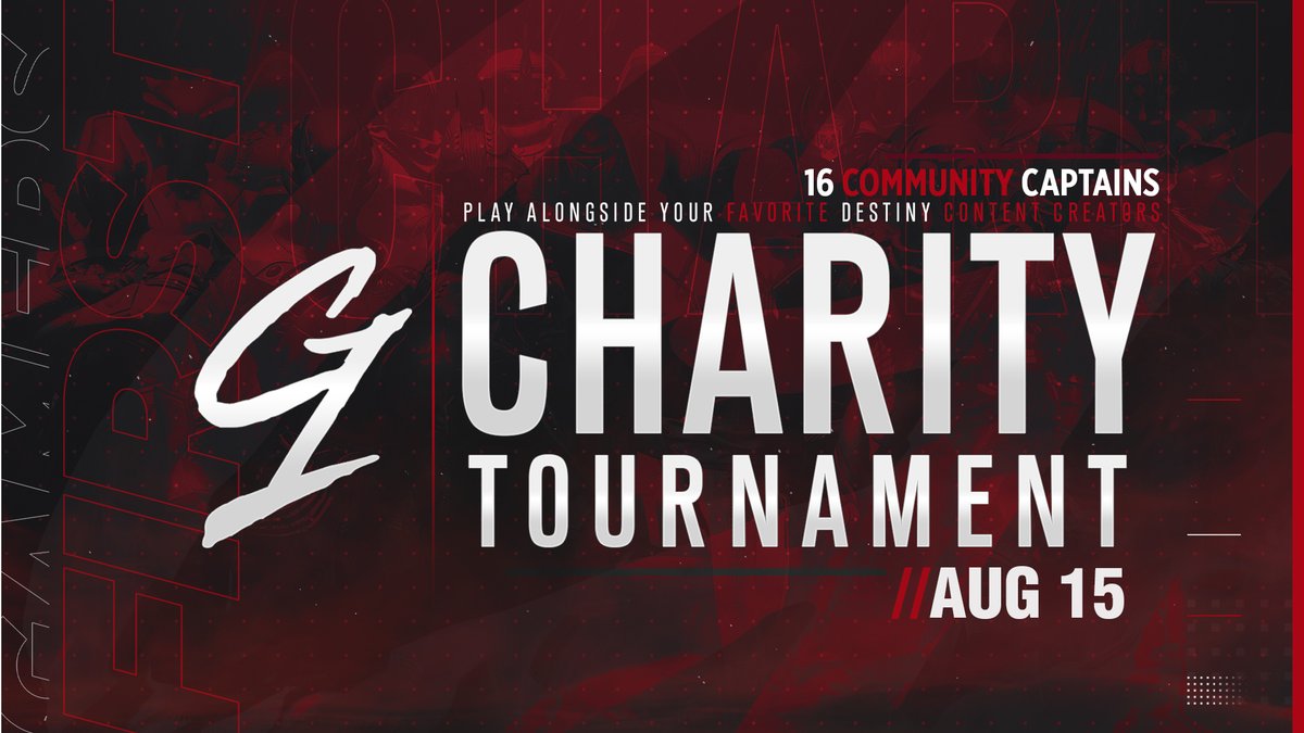 G1Official's tweet image. Compete with and against your favorite Destiny content creators - all for a good cause! Mark your calendars‼️ The Gamers First Community Charity Tournament is August 15th and anyone can compete and play. Make sure you're following @G1Official for news and updates❗️