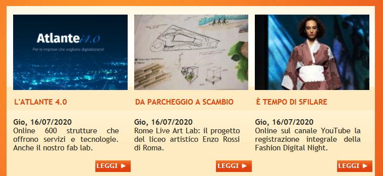 fmdigitale's tweet photo. Oggi in primo piano su https://t.co/8CaUF282G5
- #fablab della #PalestraInnovazione su #Atlantei40 @MISE_GOV @unioncamere 
- online video integrale della sfilata #FashionDigitalNight @ALTAROMA #DigitalMade 
- #RoLab focus sul progetto #rigenerazione del liceo artistico Enzo Rossi https://t.co/ADSJjXsjzn