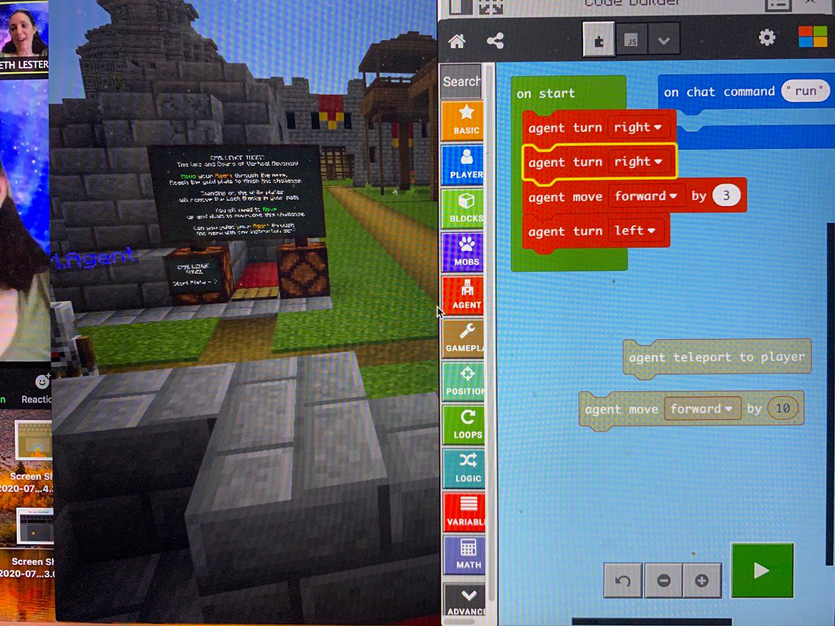 Marfran45's tweet photo. Learning to code with @PlayCraftLearn! Students in #ITISummerofCS are building code to move their agents. Learning through collaboration! @principalcwc https://t.co/fe9zaMKVDU