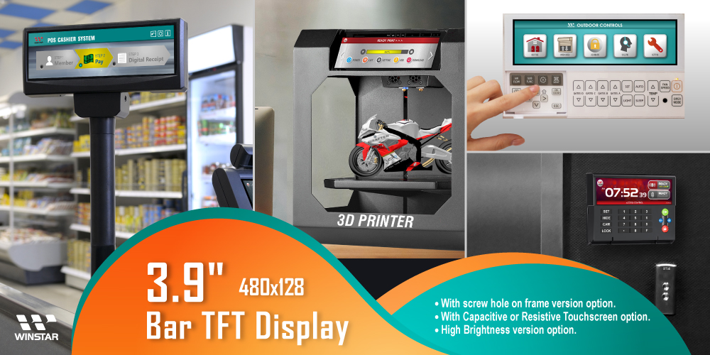 WinstarDisplay's tweet photo. 3.9" #BarTFT #LCD are great for 1U server, POS system, dynamic information displays and advertising display, etc. Detail more ▶https://t.co/eUNDODjTti #tftlcd #tftdisplay #displaysolution #displaytech https://t.co/51x2WUrg1o