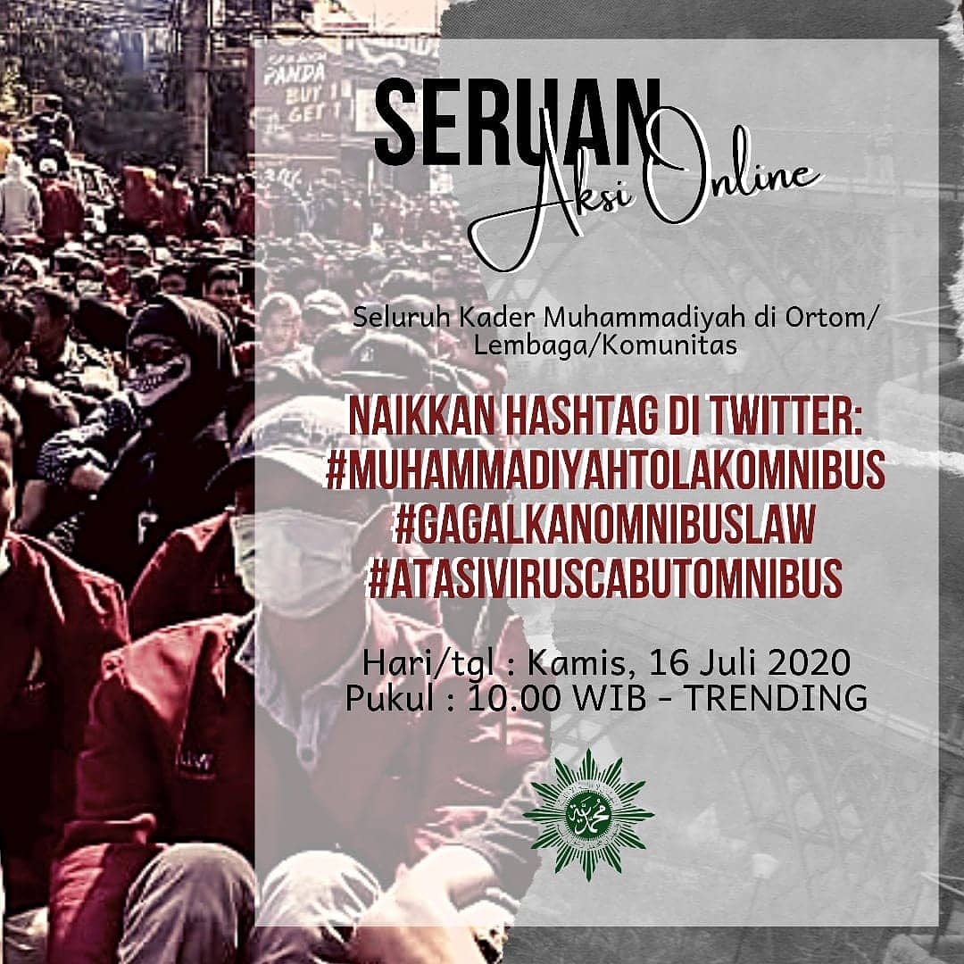 kanghasan07's tweet photo. #MuhammadiyahTolakOmnibus #GagalkanOmnibusLaw #AtasiVirusCabutOmnibus https://t.co/KODGjdPR1f