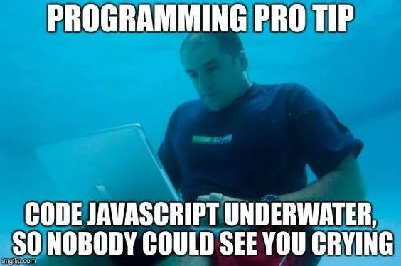 Programming Tip:

Code JavaScript underwaterr, so nobody could see you crying.