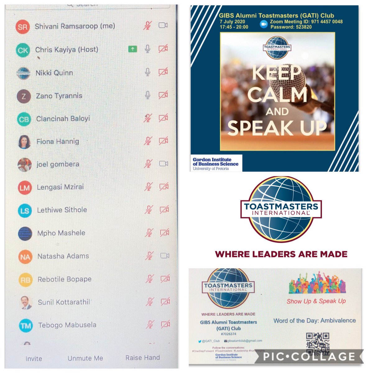 GATI_Club's tweet photo. #Speakup&amp;Showup. Welcome to the new Toastmasters year #July2020-June2021. Event#46 https://t.co/3cq10euyh0