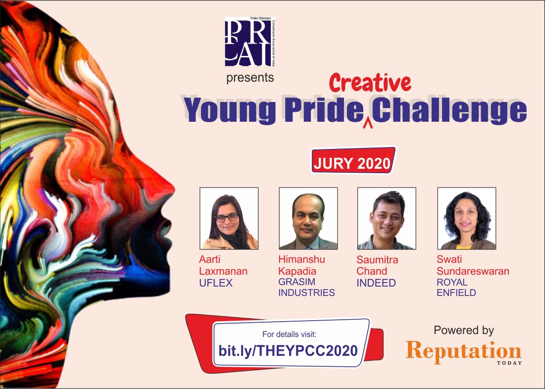 RepTodayMag's tweet photo. We thank our Jury - Aarti Laxmanan (@aarti_laxmanan), Himanshu Kapadia (@Himanshu1K), Saumitra Chand (@Saumitrachand) &amp; Swati Sundareswaran (@SwatiSunderesw1) for sparing time to evaluate entries for #YPCC2020. 
Watch this space for the winner's announcement on Monday, 20th July! https://t.co/Wd7r0w8Gnu