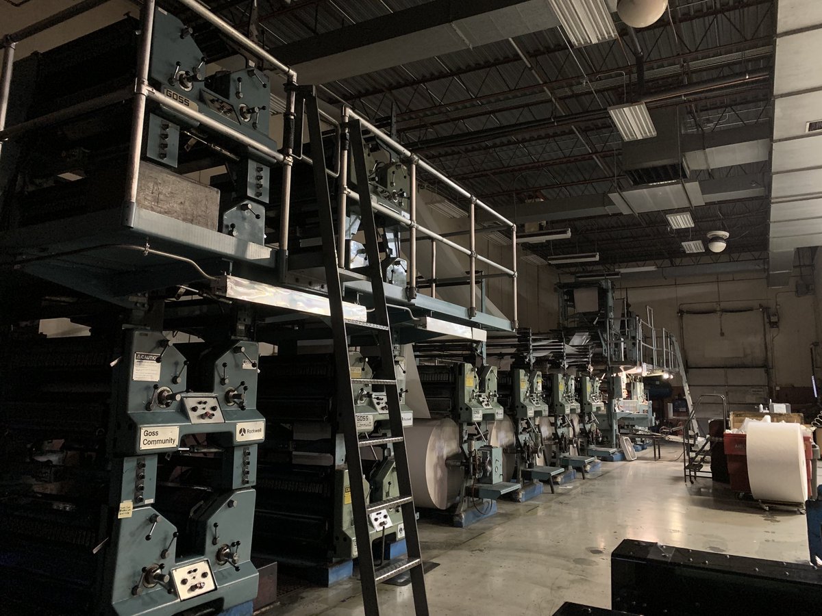 Dispatchbizbuzz's tweet photo. Stranger than strange to not have the night press crew with the daily run in full swing. Today marks the move to the digital e-edition with Thursday the first day we won’t be printing the paper since 1883. #BrainerdDispatch https://t.co/JdorI6E02t