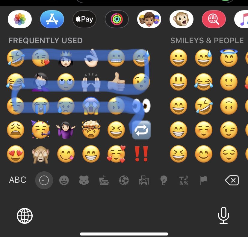 beccagro_'s tweet photo. When people say “your 5th emoji is what you have to get tattooed on your butt cheek” do you count your emojis left to right and then snake around, or top to bottom and snake? https://t.co/GvfB3V6rT6