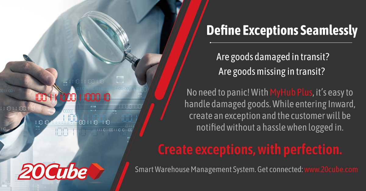 20CubeGroup's tweet image. Define Exceptions Seamlessly

Are goods damaged or missing in transit?

No need to panic! With MyHubPlus, it’s easy to handle damaged goods.  Get connected: 20cube.com

#Covid19 #20Cube  #MyHubPlus #digitalportal  #WMS #Inward #exception