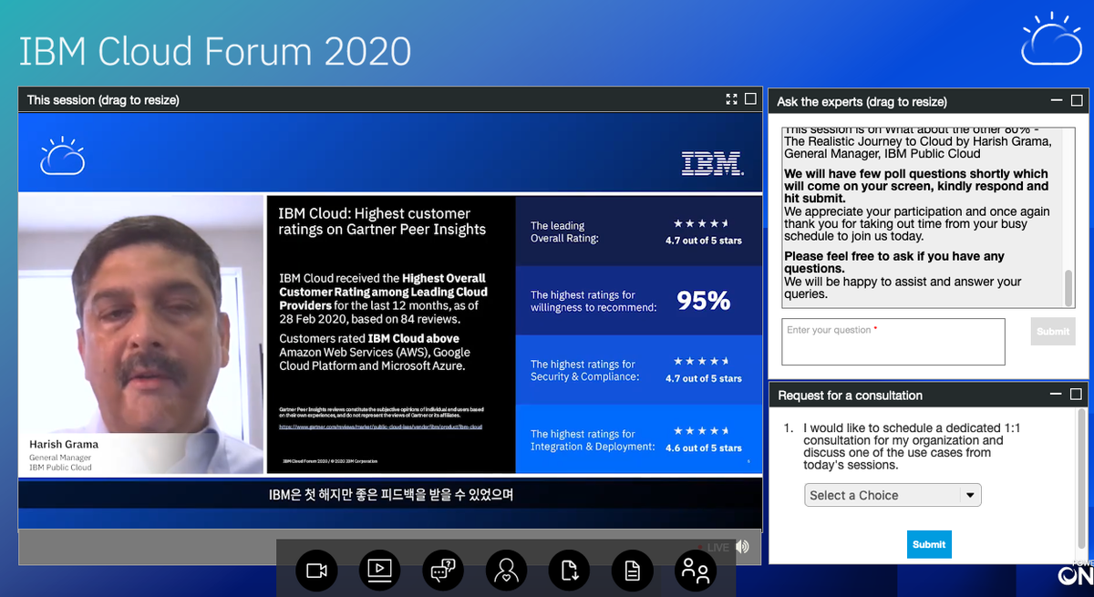 IBM Cloud: Highest customer ratings on Gartner Peer Insights - rating 4.7 out of 5 stars - Harish Garma Join #IBMCloudForum2020 #cloud #Data #AI <a href="/wowlife/">Bharati Muthu</a> <a href="/rashmikanish/">Rashmi</a> <a href="/smalathi/">Malathi Srinivasan</a> <a href="/nsobti25/">Neha Sobti</a> <a href="/adarshpete/">Adarsh P</a> <a href="/Shushant_jha/">Jha Sahab</a> <a href="/TinuThomas02/">Tinu Thomas</a>