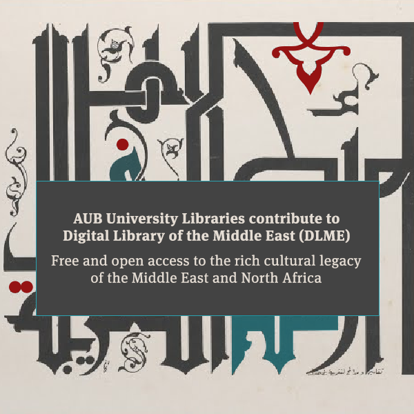 AUBLibraries's tweet photo. #AUB University Libraries contribute to Digital Library of the Middle East (#DLME) - free and #openaccess to the rich cultural legacy of the Middle East and North Africa 

https://t.co/33gtIy0Iwx

#MENA #artifacts #digitallibrary #AUBLibraries https://t.co/Cm2SrFcqDp