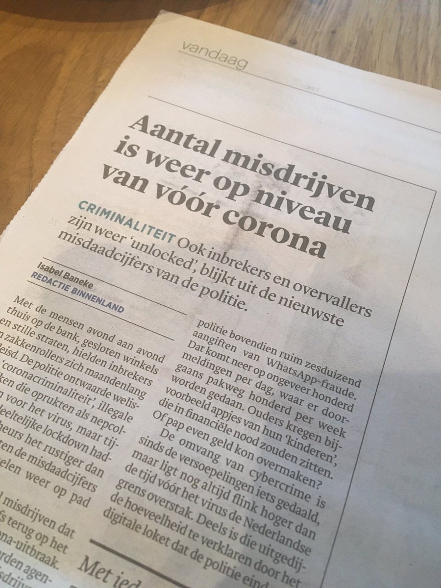 Ach gelukkig toch 1 ding weer gewoon, normaal zoals het was voor Corona.