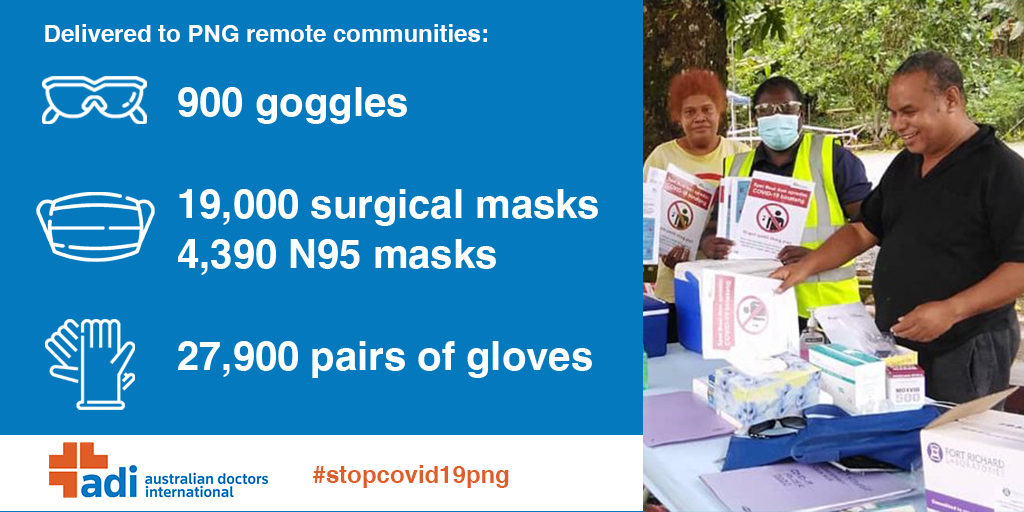 ADI_charity's tweet photo. Since the outbreak of #COVID19, #ADI together with @dfat’s #ANCP, has been distributing #PPE and essential medical kits to #healthworkers in #PNG. Together, we can #stopcovid19png and #endCOVIDforall. Join the movement: https://t.co/0995emxtsr @EndCOVIDForAll https://t.co/Czp3KbRwTg