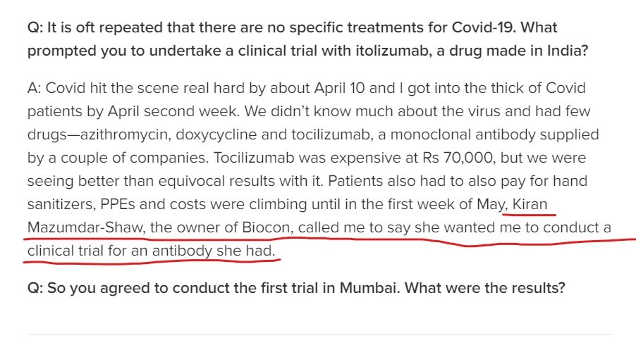  @kiranshaw: who played w/ 21 lives? Dr Thacker called 1 of PIs by  @Chaiti on  @IndiaToday, while  @TOIIndiaNews calls his OFF-LABEL study a CLINICAL TRIAL w/ 21 patients (1st RECRUITMENT on May 12 as Dr Thacker mentions)  @d_s_thakur  @VidyaKrishnan  https://twitter.com/das_seed/status/1283637685962387456