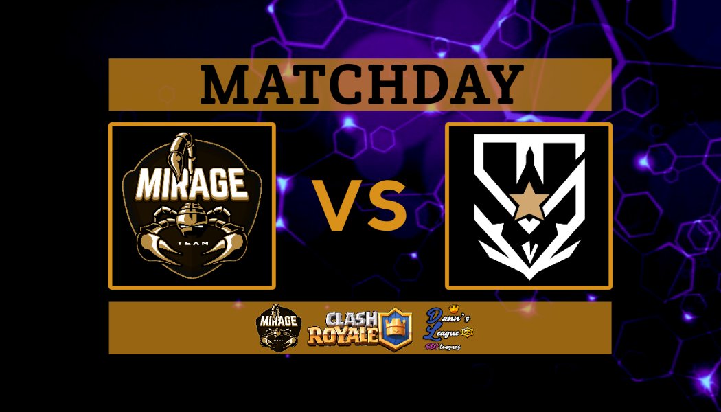 TeamMirageUA's tweet photo. ⚔️| @DannLeague_SLH
🆚| @NovaRayo_eSport Academy
⏲️| 21:00 CEST

#GoMirage #ClashRoyale https://t.co/RdM2E1kNHl